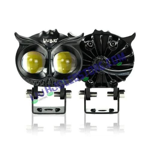 HJG Owl Dual-Color 20W LED Headlight for Motorcycles, Cars & SUVs – High-Performance Fog Light for Off-Road Use