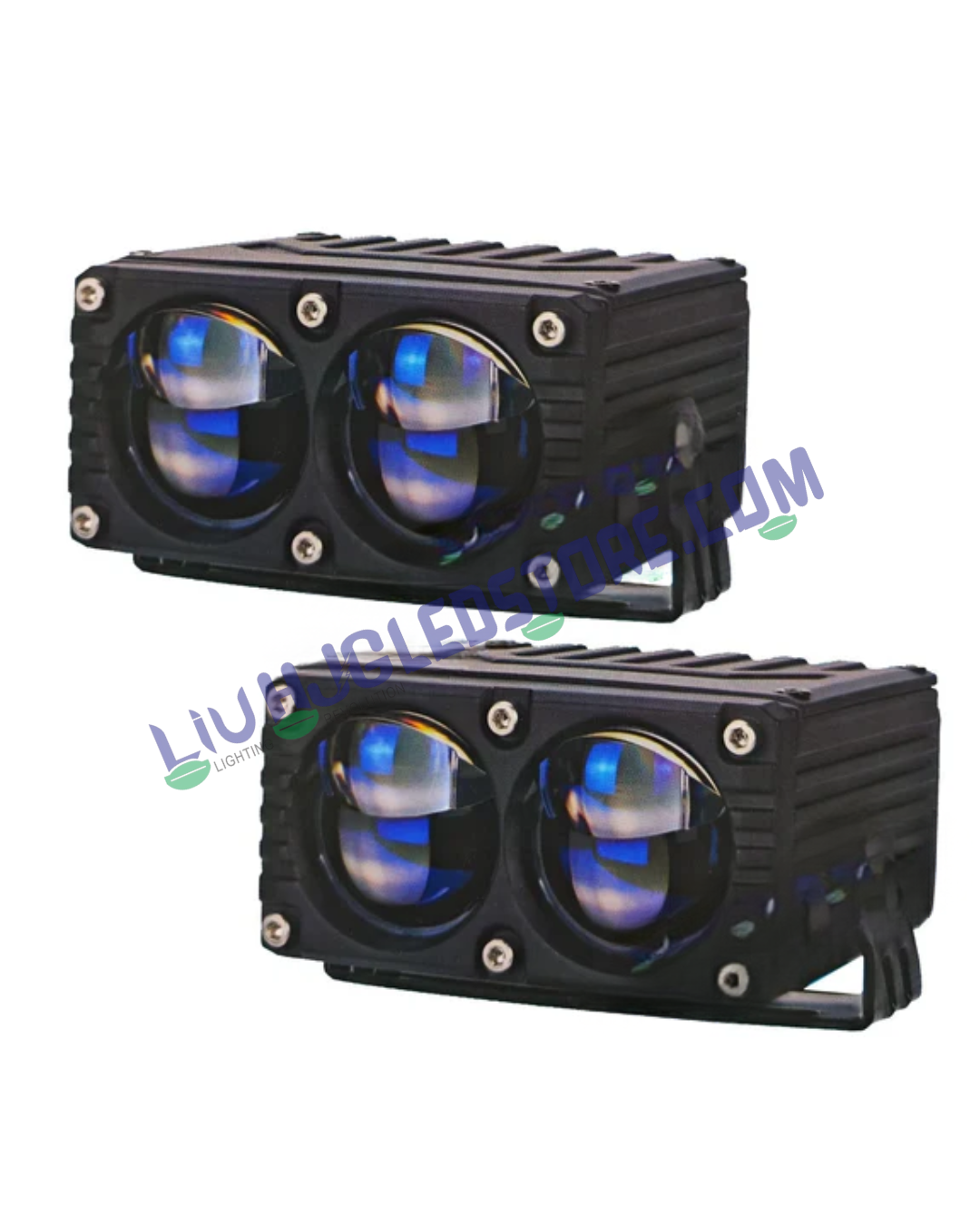 HJG Blaze Dual Lens Waymaker Pro 160W LED Fog Lights with Laser Spot & Wide Beam, Red DRL/White/Yellow Modes, 3000K–6500K Universal for Cars & Bikes (Set of 2)