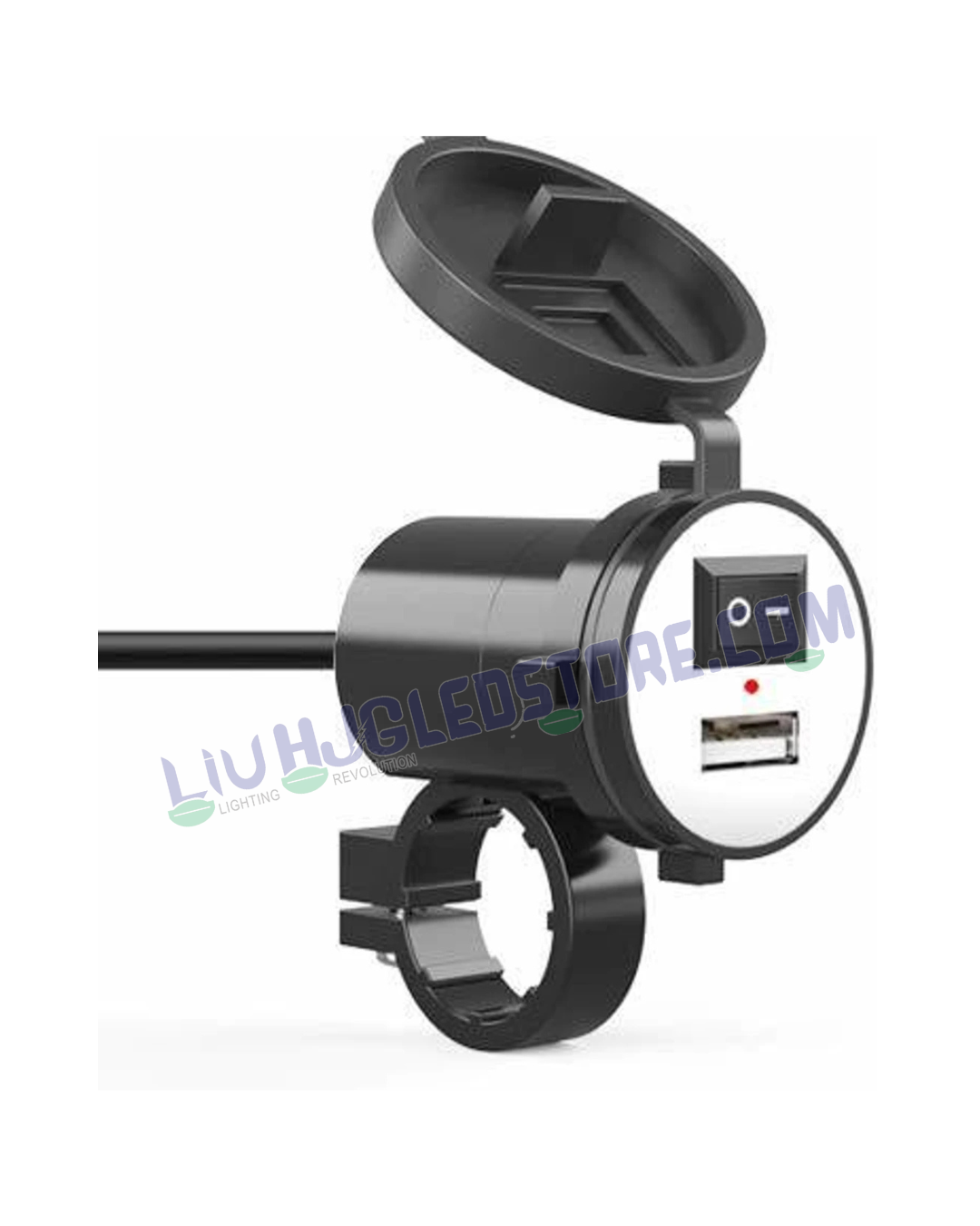 HJG Waterproof Motorcycle USB Fast Charger – Handlebar Mounted 12V to 5V 1.5A USB Charging Adapter for Bikes & Two-Wheelers