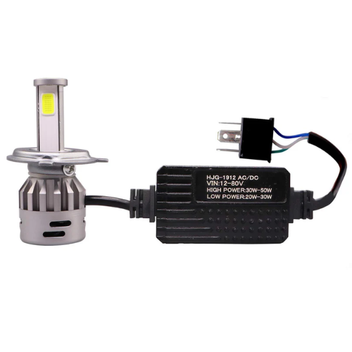LIU HJG M3 Headlight LED Bulb H4, 30W-50W High Power, AC/DC 12-80V, Control Module With Cooling Fan Heat dissipation Universal For All