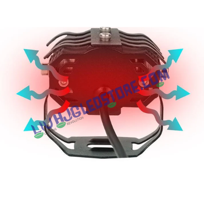 LIU HJG S34 LED Fog Light Auxiliary Driving Lamp for Bikes and Cars, Motorcycle Spotlight (Single Piece)