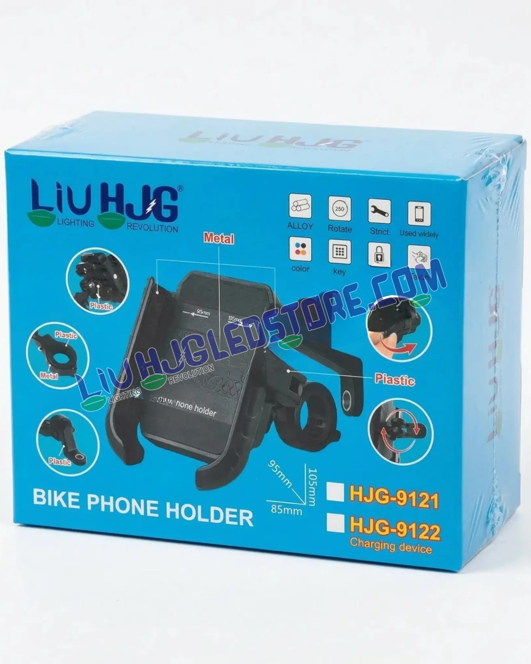 HJG 9121 Metal Body Bike Mobile Holder | Shockproof Anti-Vibration Phone Mount with 4 Ball Joints & Jaw Grip | 360° Adjustable Motorcycle Phone Holder for Bikes & Scooters