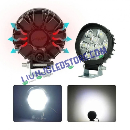 HJG 9-LED CREE Cap 54W LED Fog Lights | 12,000LM Pair, 6000K White Flood Beam | 27W × 2 Auxiliary Lights with Adjustable Brackets | Universal for Cars, Bikes, SUVs & 4x4