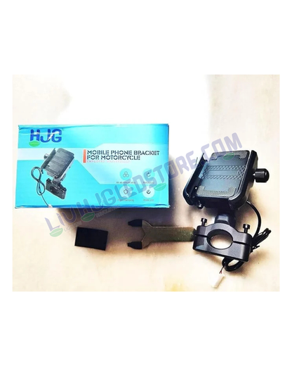 Heavy-Duty CNC Motorcycle Handlebar Mount Holder with USB – Shockproof Anti-Slip Stand for 3.5–6.2 Inch Smartphones, GPS & Action Cameras