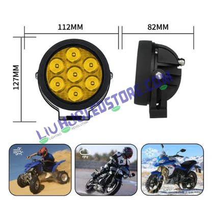 HJG Yellow Filter Cap Cover for 7 LED 140W / 9 LED 180W Round CREE Fog Lights – Replacement Auxiliary Light Cover (Pack of 1)