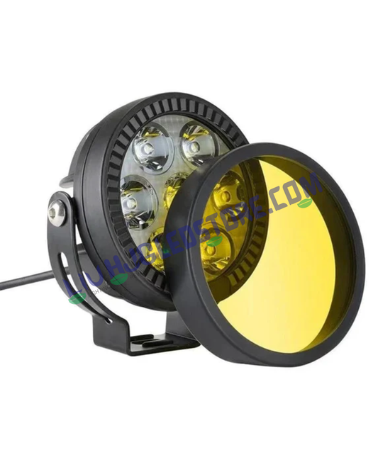 HJG Yellow Filter Cap Cover for 7 LED 140W / 9 LED 180W Round CREE Fog Lights – Replacement Auxiliary Light Cover (Pack of 1)