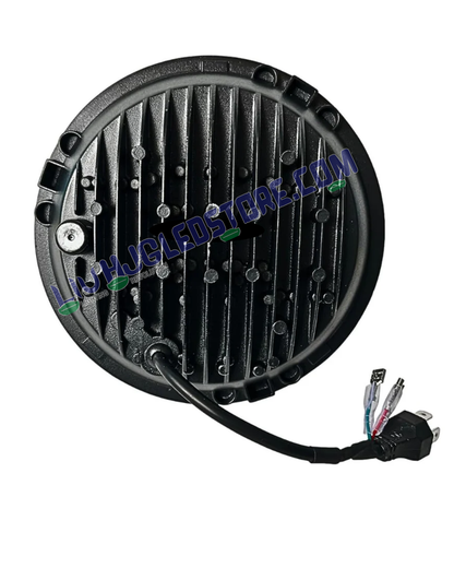 HJG 7-Inch RGB LED Chakra Headlight Assembly 75–120W with CREE/Osram Chips | Multicolor Fit for Royal Enfield, Jeep, Thar & Gypsy