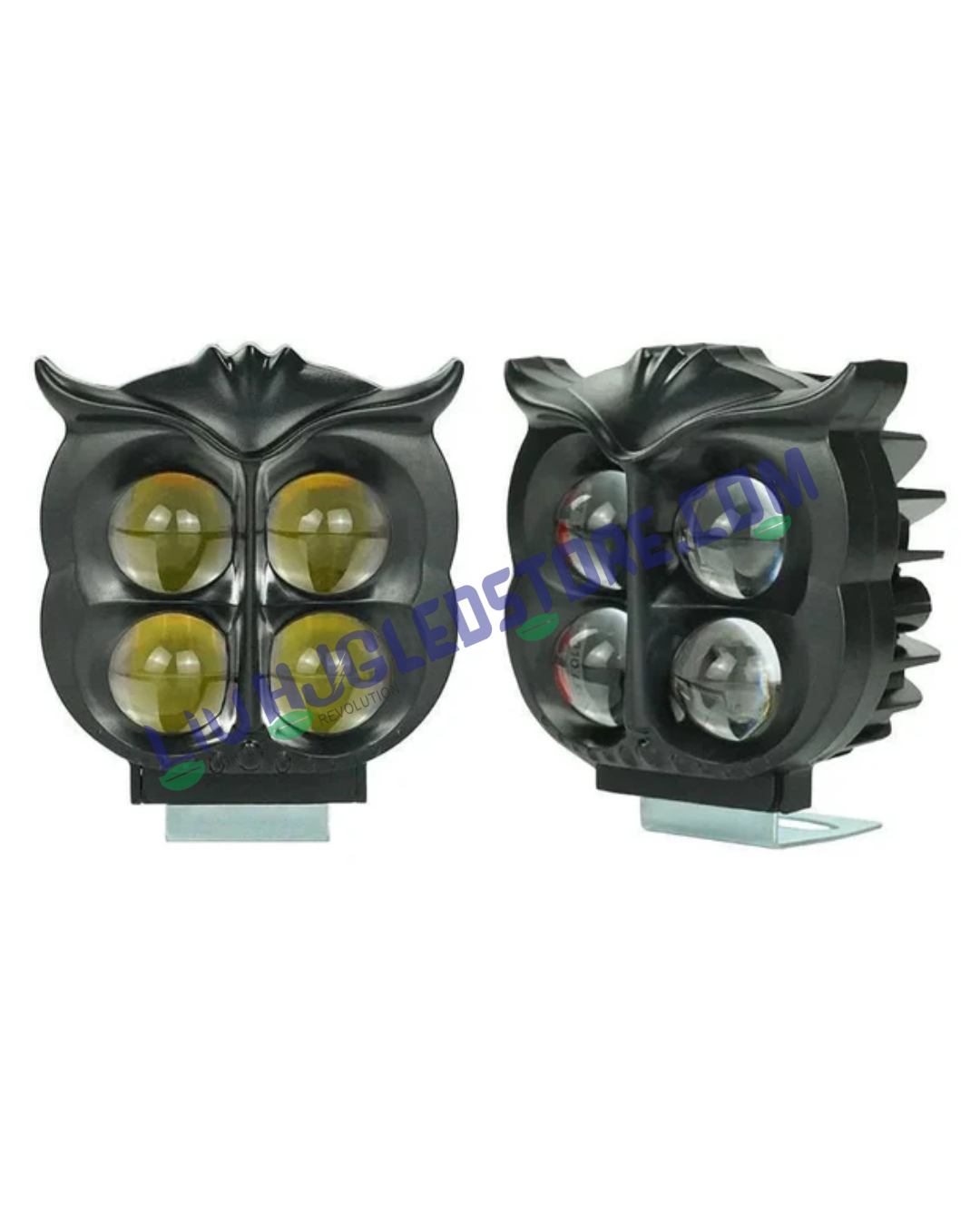HJG Owl Devil 4 LED Fog Lights Set (Pack of 2) – Mini LED Driving Lamps for Bikes & Cars