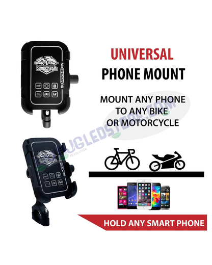 Universal Aluminum Bike & Motorcycle Phone Holder – Adjustable Handlebar Mount for Smartphones, GPS & Action Cameras