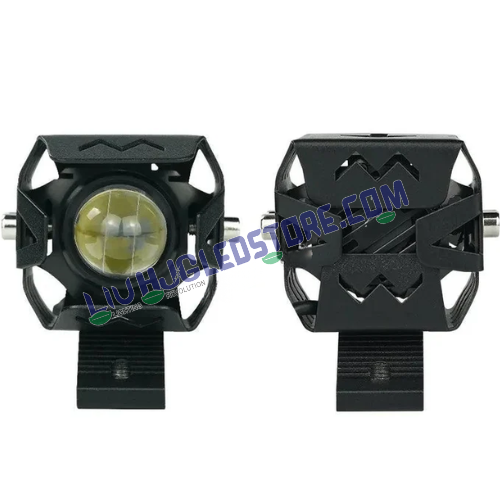 HJG 1192 M Series LED Fog Lights M1 M3 M5 M6 Plus, Dual Color White and Yellow Mini Driving Lights for Motorcycles Cars SUVs (Set of 2)