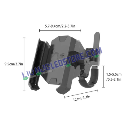 HJG 9121 Metal Body Bike Mobile Holder | Shockproof Anti-Vibration Phone Mount with 4 Ball Joints & Jaw Grip | 360° Adjustable Motorcycle Phone Holder for Bikes & Scooters
