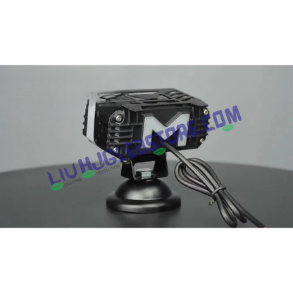 HJG M Series 3-Lens RGB DRL Projector Fog Light 25W with White and Yellow Modes for Cars and Bikes (Single Piece)