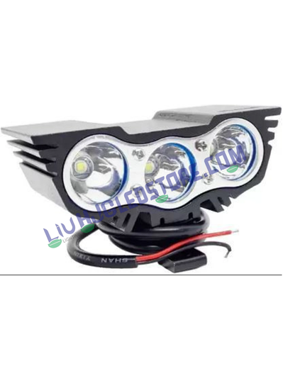 HJG 3 LED Eagle Eye CREE Fog Light – 30W Waterproof Auxiliary Light with High/Low Beam & Flash Modes for Bikes, Motorcycles & Cars (Black, Single Piece)