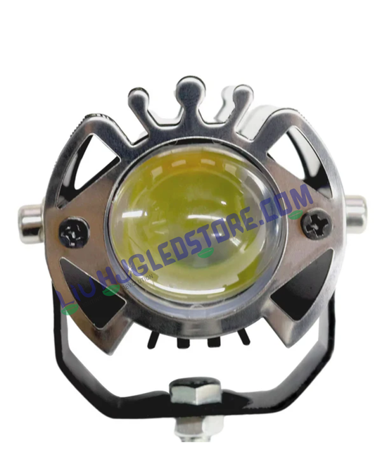 HJG G16 30W Mini LED Fog Light with Red DRL – Dual Color White/Yellow Motorcycle Spotlight (Single Piece)