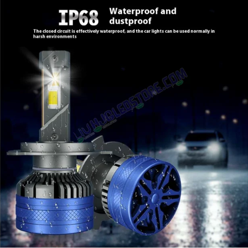 LIU HJG Original 300W H4 LED Headlight Bulb Set (2 x 150W) – High & Low Beam White LED Bulbs for Cars and Motorcycles | AC/DC 12V Universal Fit