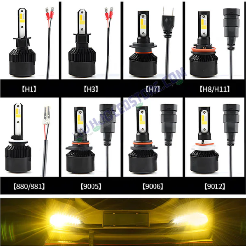 HJG M3 H4 Three-Sided LED Headlight Bulb with Built-in Cooling Fan – 55W Bright White Conversion Kit for Bikes, Cars, SUVs & Motorcycles