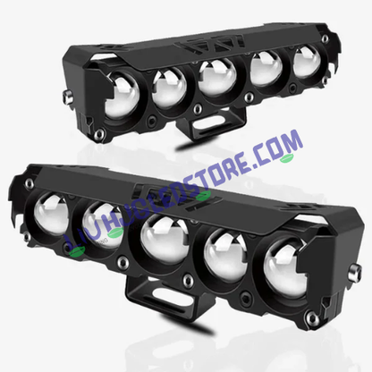 HJG Future Eyes 5 Lens Mega Drive Fog Light (No Fan) with Multi-Color Modes & Red DRL – Pack of 2 for Bikes/Cars/Thar/Jeep