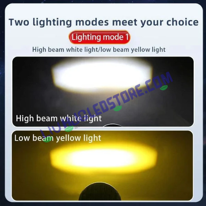 HJG Skull Style Red Eye 60W LED Fog Light – Multi-Color (White/Yellow/Warm White) for Bikes, Cars & Jeeps (Single Unit)