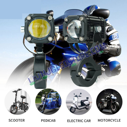 HJG Mini Drive V4 CO-2 LED Fog Light 60W (30W x 2) with Red Devil Eye, Multi-Color (Red/Yellow/White) & Canbus Kit