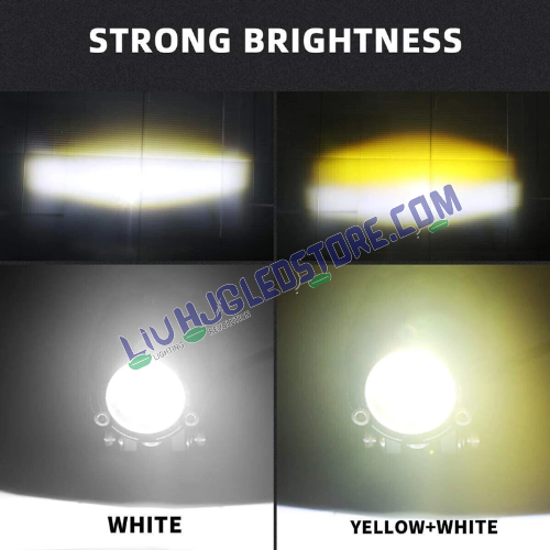 HJG Heavy Mini Drive LED Fog Lights with Canbus – Dual Color White & Yellow with Cooling Fan for Cars & Motorcycles (Pack of 2)