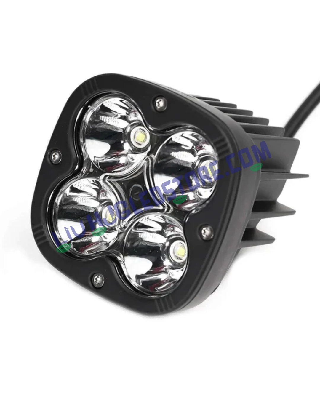 HJG 120W CREE LED Auxiliary Fog Lights for Motorcycles & Cars – White Beam with Yellow Filter Caps (Pack of 2)