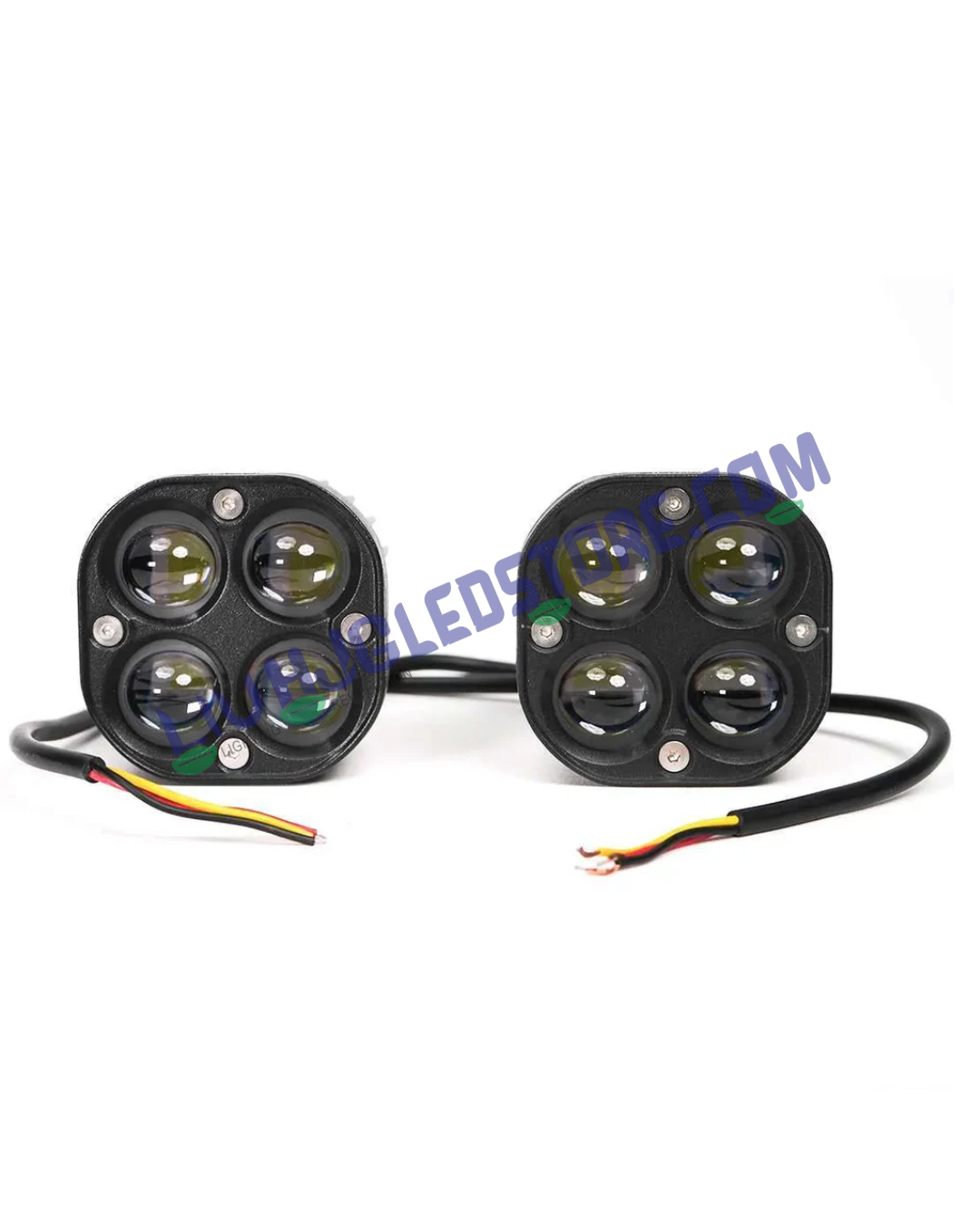 HJG 4x4 CREE 120W Dual Color Fog Light Kit (White & Yellow) – 4 LED Laser Spotlights for Bike, Car, Thar & Jeep (Set of 2)