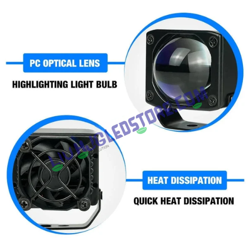 HJG Mini Laser Cannon 80W Projector Fog Lights with 300m Laser Beam – White/Yellow Dual Mode for Cars & Bikes (Set of 2)