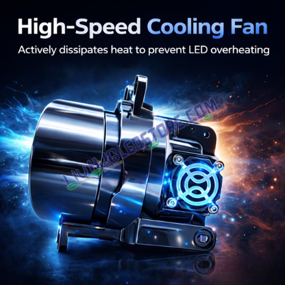 LIU HJG 3 Inch Bi LED Projector Laser Fog Lights 120W with White Yellow Warm Modes Red DRL and Toyota Mounts for Bikes Motorcycles and Cars Pack of 2