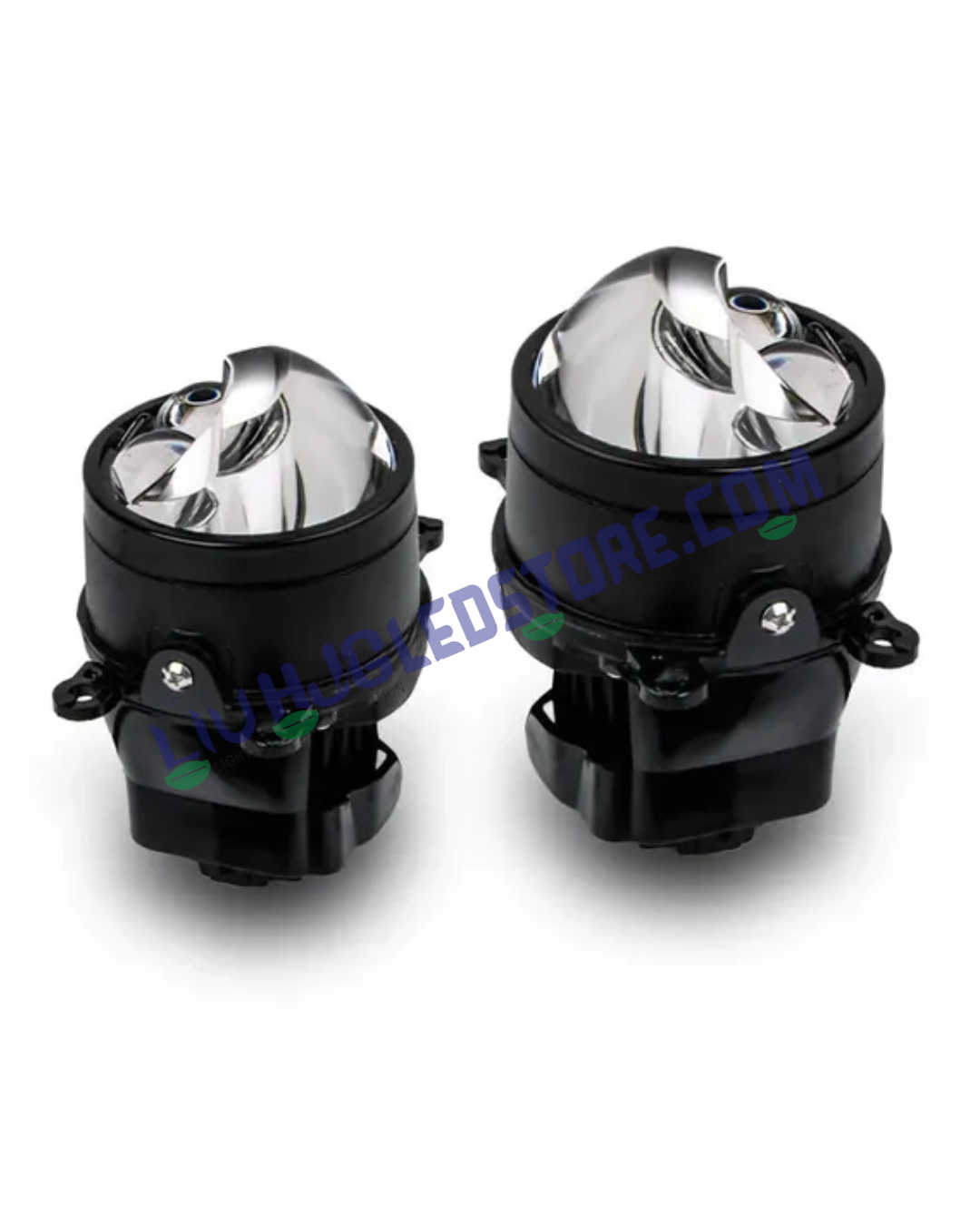 HJG 3-Inch Bi-LED Projector Fog Lights 140W (H8/H9/H11/H16) with Laser Spot & Wide Beam, Red DRL and White/Yellow/Warm White Modes