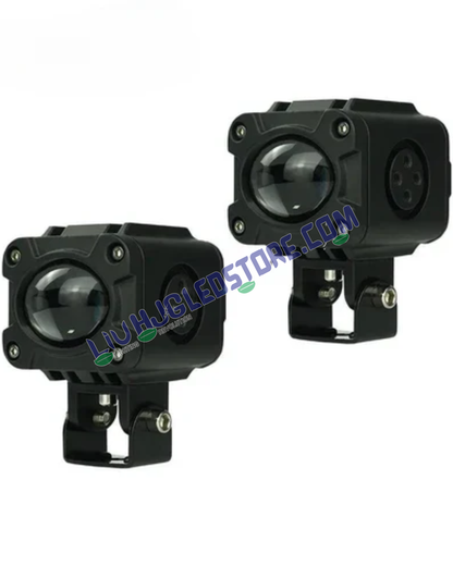 HJG M1 120W Mini LED Fog Lights | 6500K White CSP Driving Lamps for Bikes, Motorcycles, Cars (Set of 2)