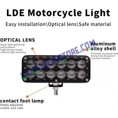 HJG 12 LED Multi-Mode Fog Light with Red & Blue Flash DRL – Dual Color (White, Yellow) with 5 Lighting Modes