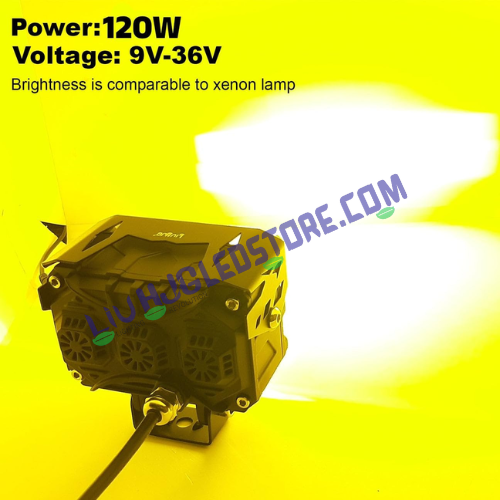 HJG 180W Future 6 Lens Mega Drive LED Fog Lights – High Power Cool White Auxiliary Lights for Bike/Car/Thar/Jeep (Pack of 2)
