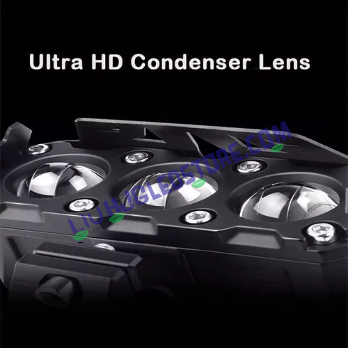 HJG Mega Drive 90W Triple Lens LED Fog Lights with White/Yellow Dual Beam (Set of 2)