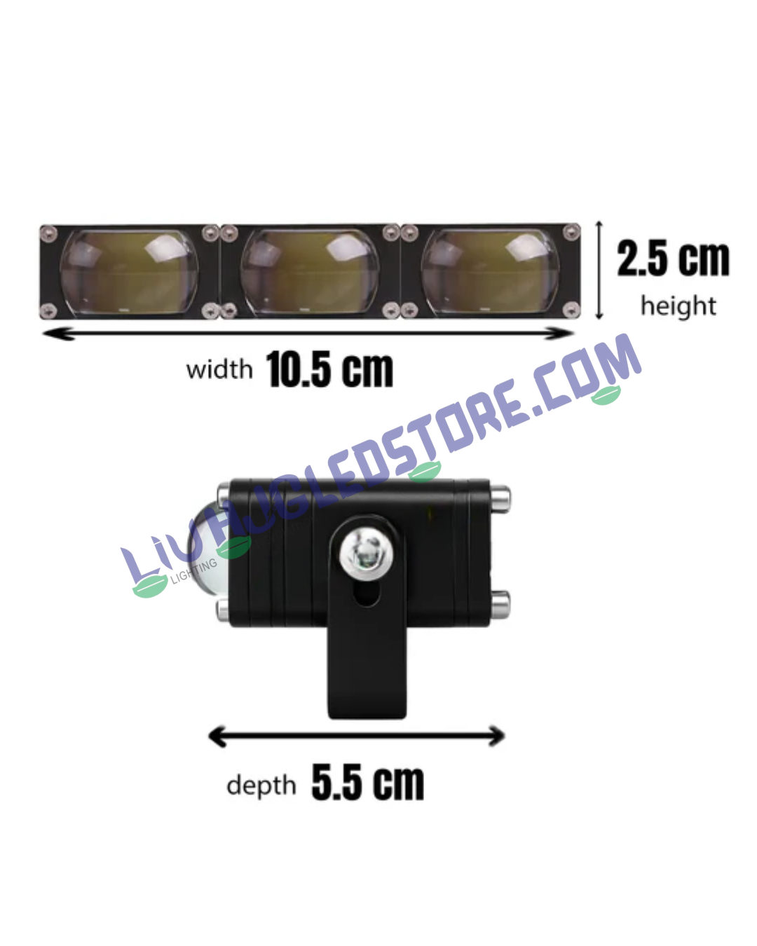 HJG Waymaker 3 LED Slim Drive Fog Light V4 – Dual Color (White/Yellow) with Red Devil Eye & Canbus Wiring for Cars and Motorcycles (Set of 2)