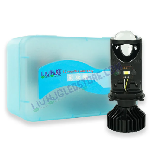 HJG Y6 H4 LED Mini Projector Headlight Bulb 50W | 7000LM Hi/Lo Beam, Cooling Fan, 6500K White Light(Set of 1), 12V/24V Motorcycles & Bikes