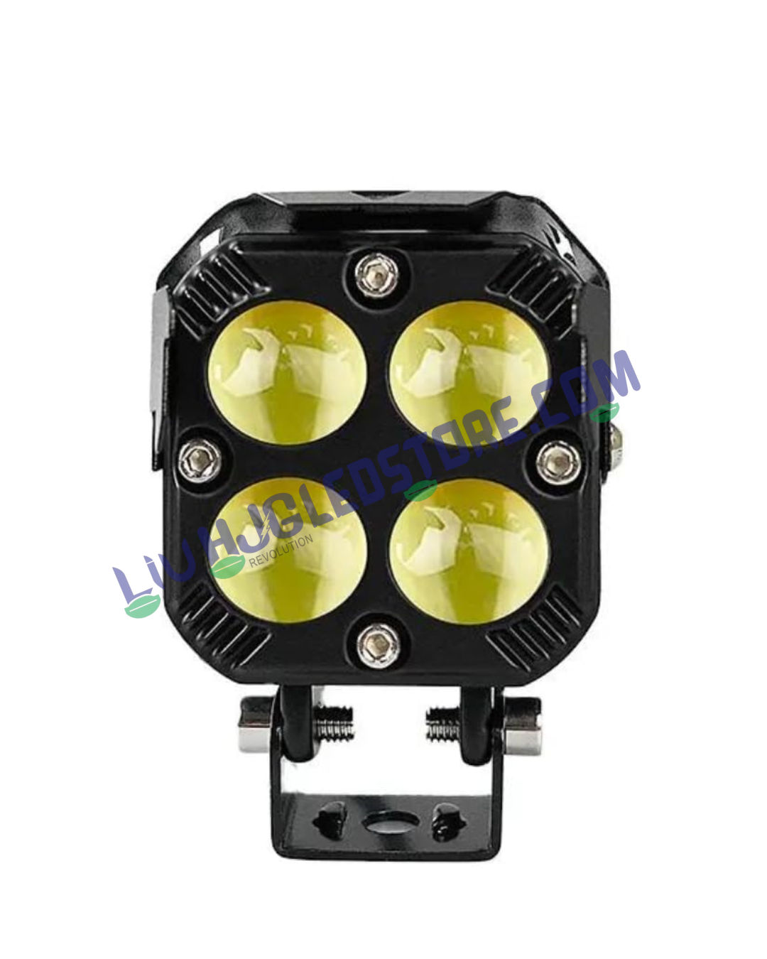 HJG Original 3-in-1 120W LED Fog Lights with Red DRL, White & Yellow Modes – 4 Lens Laser Wide Beam for Bikes & Cars