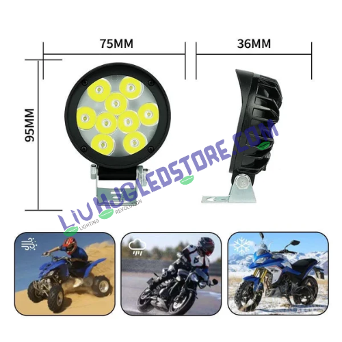 HJG 9 LED CREE 54W Fog Light Set with 12000 Lumens High Brightness – Ultra Wide Beam for Cars & Bikes (Pack of 2)
