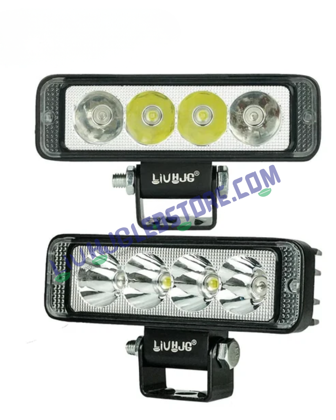 HJG 4 LED Fog Light with Red & Blue Strobe Flash – High Power Aluminum Spotlight for Bikes & Cars (Single Unit)