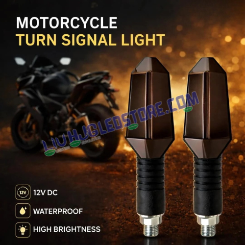 HJG RGB Arrow Magnetic Motorcycle Indicators | Waterproof LED Turn Signal Lights with Yellow & Color-Changing RGB Modes | Ground Shadow Arrow Projection | Universal Bike Indicators | Pack of 2