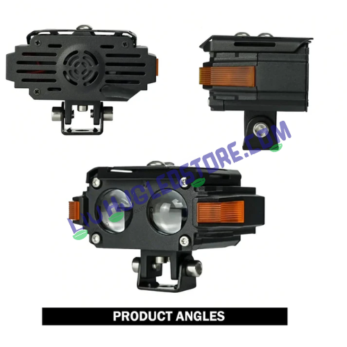 HJG Hazard Series S60 Dual Lens 80W LED Fog Lights with Red & Amber DRL – White/Yellow Beam (Set of 2)