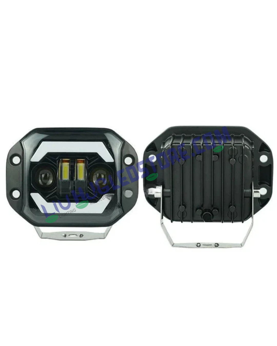 LIU HJG 120W CSP LED Lens Fog Lights with Cooling Fan for Cars, Bikes, SUVs and Trucks (Pack of 2)