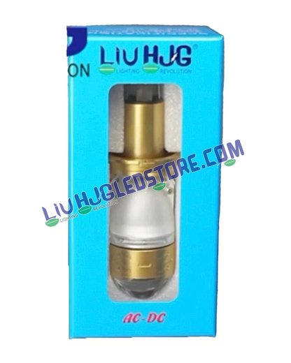 HJG RTD Lens H4 50W Dual-Color LED Projector Bulb | Yellow 3000K Low Beam & White 6500K High Beam | 3500–5000LM | Cooling Fan | H4 Plug & Play | 12–80V DC | Bike & Car | Pack of 1