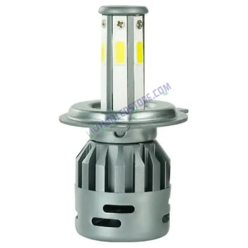 HJG M3 Mini H4 LED Headlight Bulb 50W | 8000LM Hi/Lo Beam, 6500K White Light, 3-Side CSP Chip, Cooling Fan, AC/DC 12V–80V for Motorcycles & Cars (Single Unit)