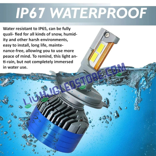 HJG 300W 9006/HB4 LED Headlight Bulbs | 150W × 2 Pair, 40,000LM, 6500K White Light | CSP LED Chips, Turbo Cooling Fan, IP68 & CANBUS | Plug & Play for Cars & SUVs