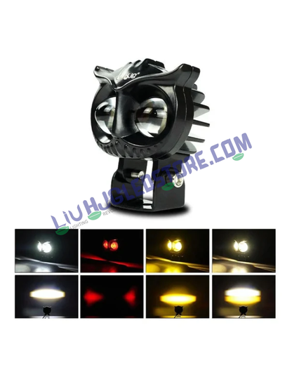 HJG Owl Dual-Color 20W LED Headlight for Motorcycles, Cars & SUVs – High-Performance Fog Light for Off-Road Use