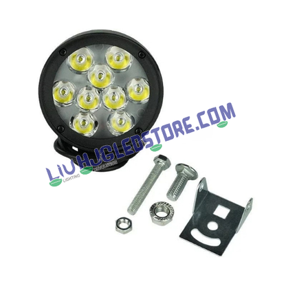 HJG 9-LED CREE Cap 54W LED Fog Lights | 12,000LM Pair, 6000K White Flood Beam | 27W × 2 Auxiliary Lights with Adjustable Brackets | Universal for Cars, Bikes, SUVs & 4x4