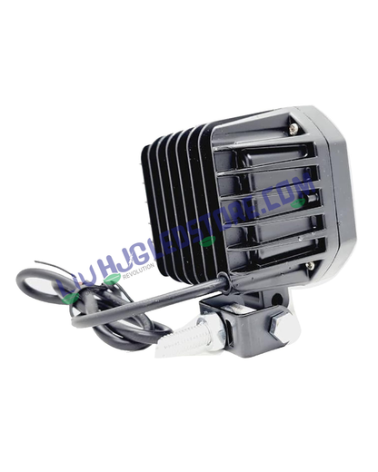 HJG Harley Square 3 LED Fog Light 60W with Blue DRL – Waterproof Auxiliary Light for Bikes & Cars