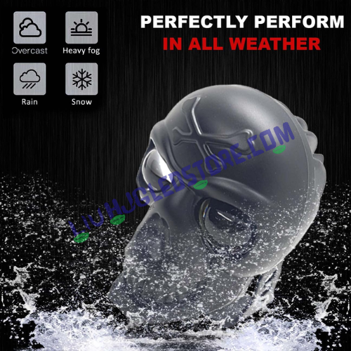 HJG Skull Red Eye 60W Fog Light (Single Unit) – Multi-Color LED (White/Yellow/Warm White) for Bikes & Cars
