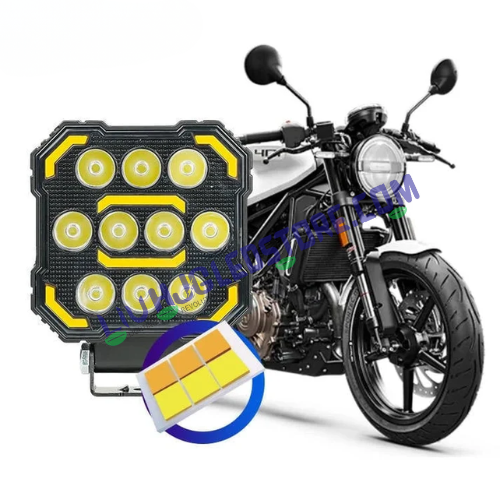HJG 11 LED Square Fog Lights 60W with DRL (Set of 2) – Universal LED Fog Lamps for Bikes & Cars