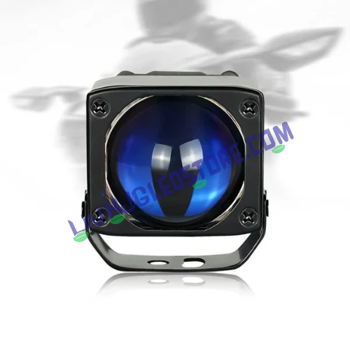 HJG Mini Laser Cannon 80W Projector Fog Lights with 300m Laser Beam – White/Yellow Dual Mode for Cars & Bikes (Set of 2)